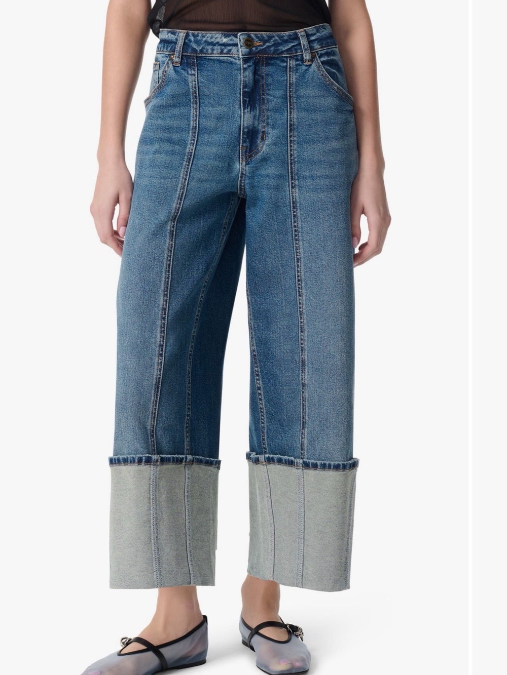 Robert Rodriguez Cuffed Cropped  Barrel  Legged Jeans